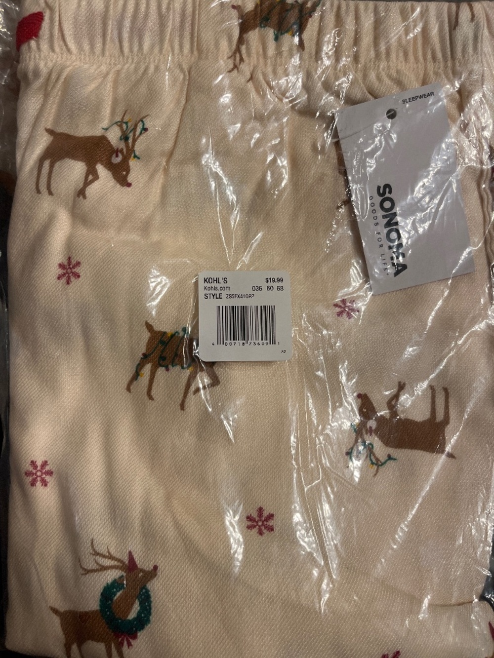 Kohls Sonoma Pajama Pants Christmas Reindeer
